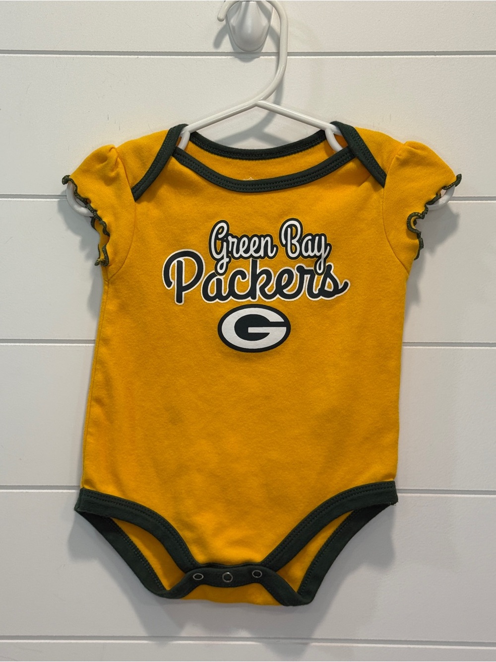 Green Bay Packers Yellow Baby Onesie